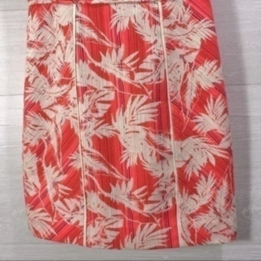 J. Crew Sun-Faded Tropical Sheath Sleeveless Pink/Cream Open Back Dress Size 2